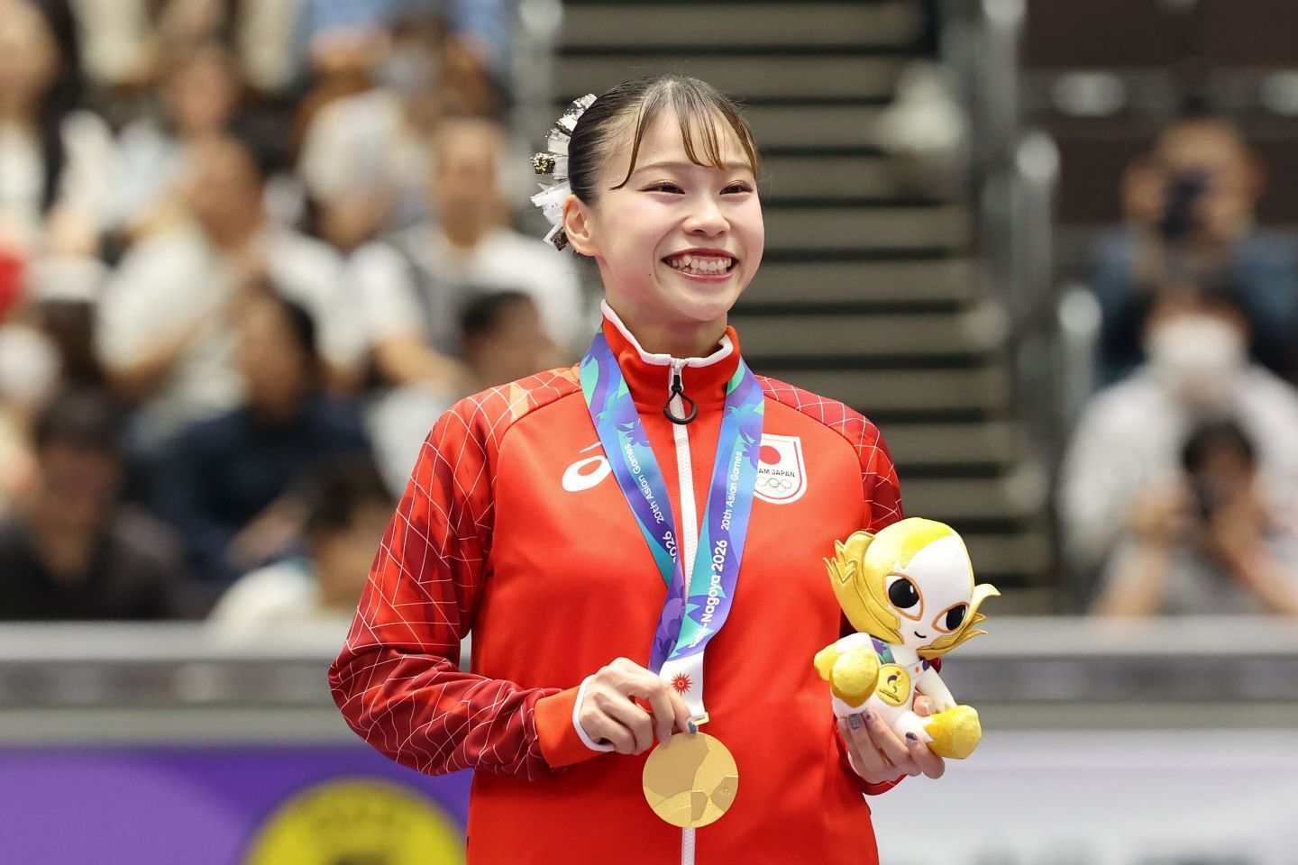 体操女子個人総合を制した杉原。写真：梅月智史（THE DIGEST写真部）