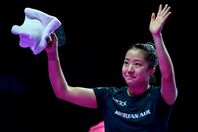 韓国女子卓球のシン・ユビン。国内でも屈指の人気を誇る選手だが…。(C) Getty Images