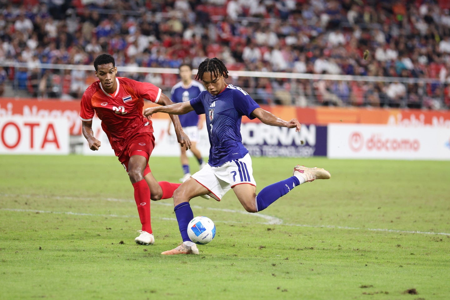 日本対タイ戦が行なわれた豊田スタジアムの様子。写真：永島裕基