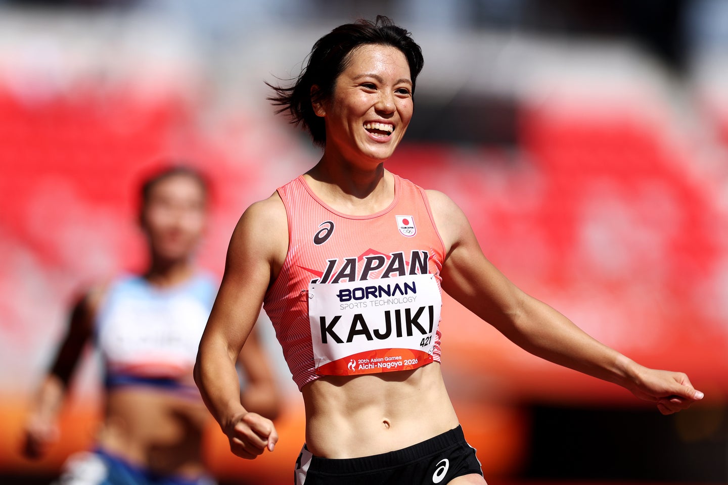 女子七種競技に出場している梶木。(C)Getty Images