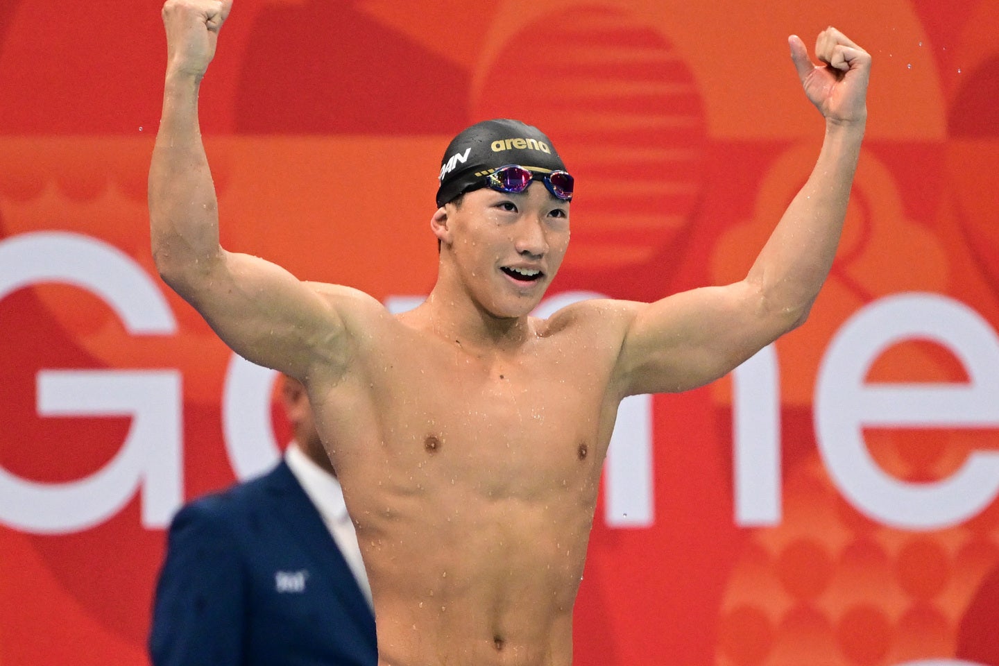 200m平泳ぎで金メダルを獲得した17歳の大橋信。(C)Getty Images