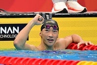 200m平泳ぎで世界記録だった大橋。50mでは銅メダルだった。(C)Getty Images