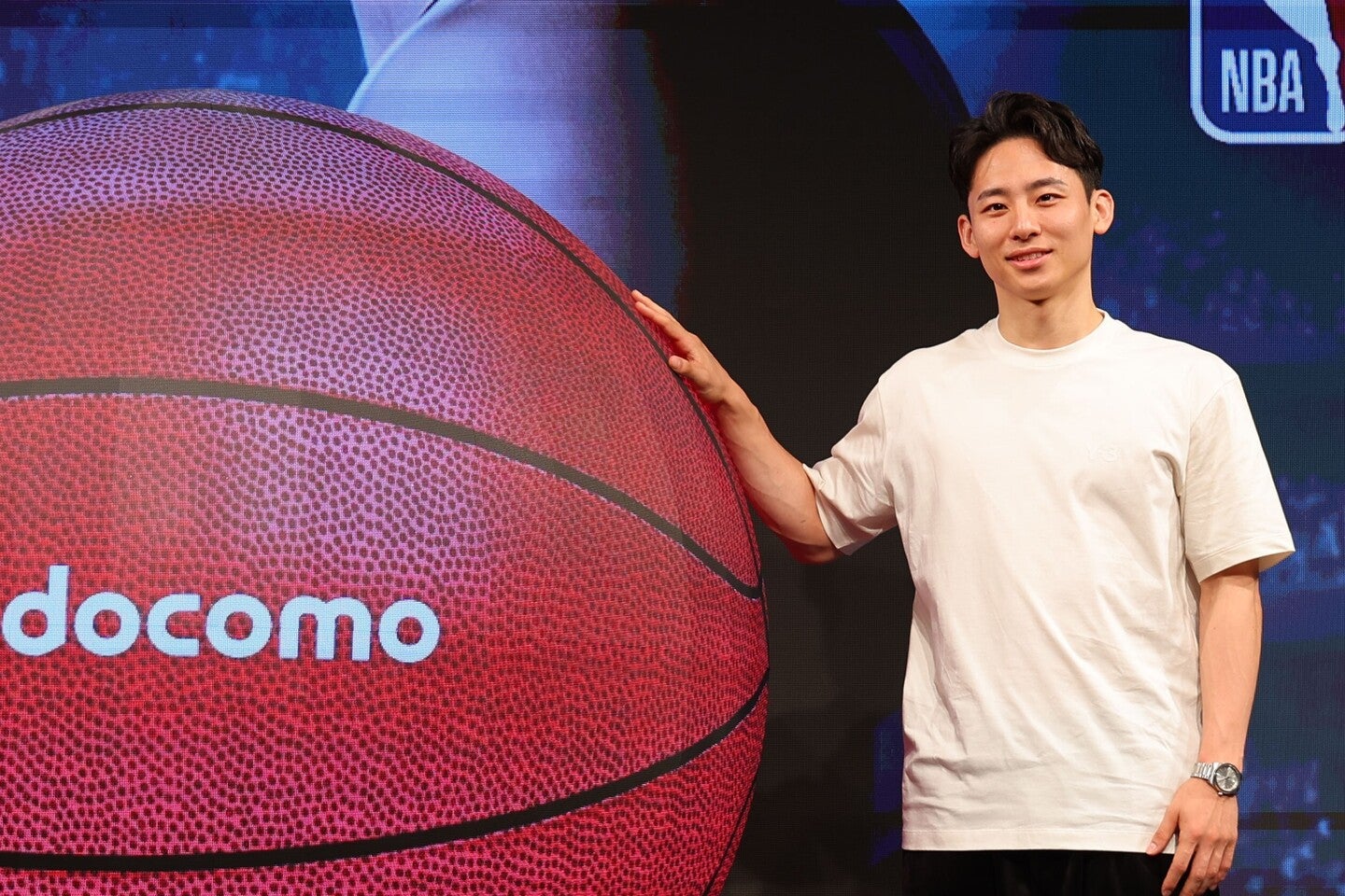 NBA挑戦３年目を迎える河村に、来日したレジェンド２人がエールを送った。写真：梅月智史（THE DIGEST写真部）