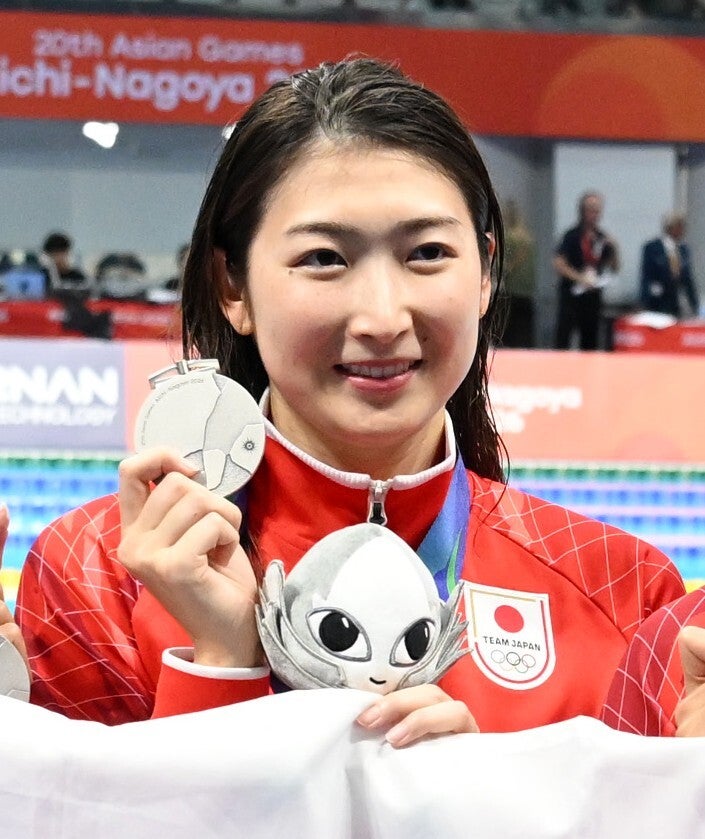 池江は最終日リレーを含む２つのメダルを獲得した。(C)Getty Images
