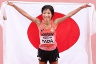 女子マラソンに出場した矢田。写真：梅月智史（THE DIGEST写真部）