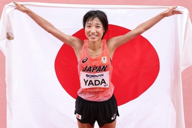 女子マラソンに出場した矢田。写真：梅月智史（THE DIGEST写真部）