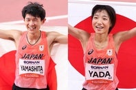 （左から）金メダルを獲得した山下一貴。銅メダルの矢田みくに。写真：梅月智史（THE DIGEST写真部）