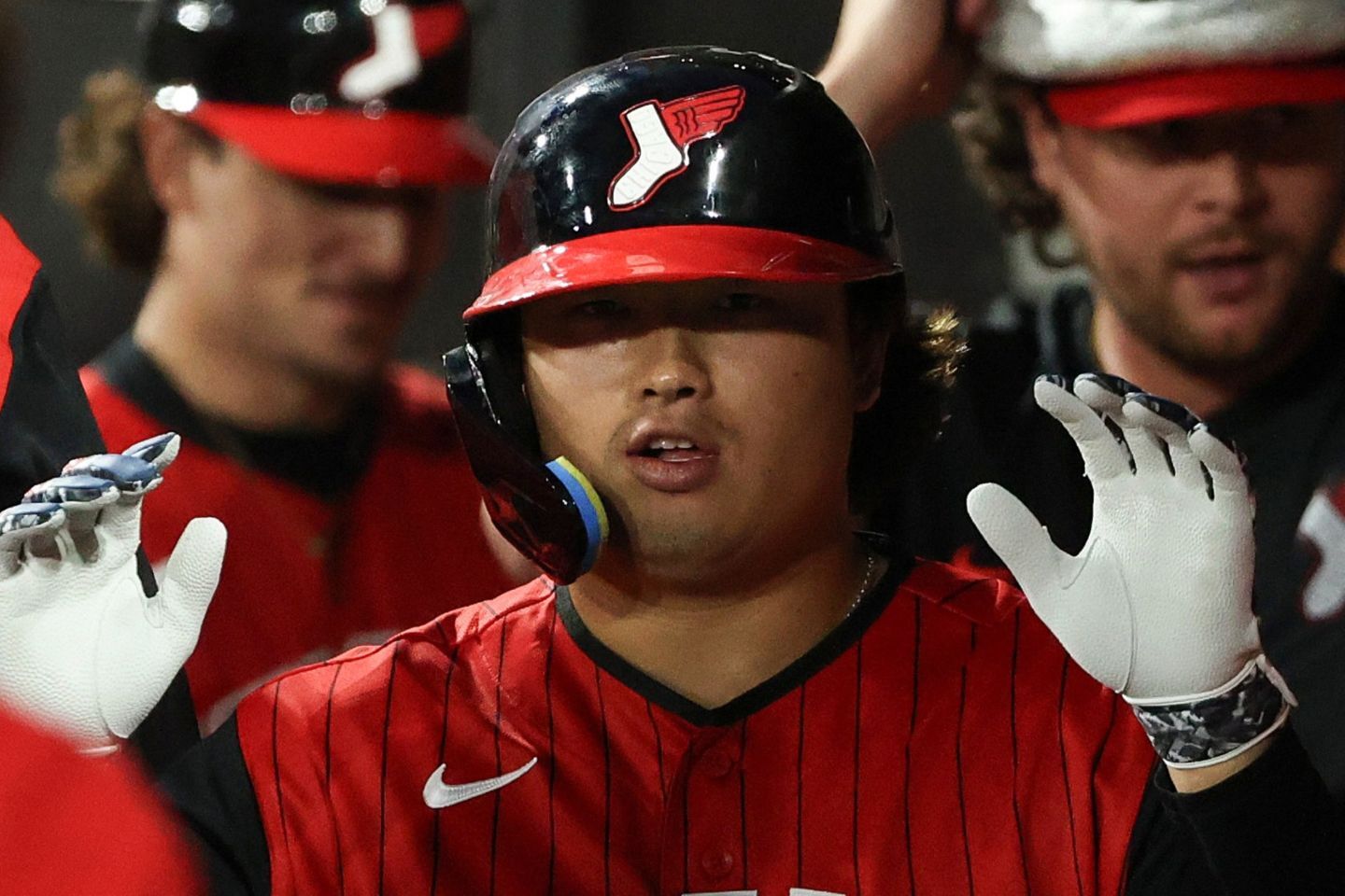 今季35号に到達した村上。ポストシーズンに向けて状態を上げている。(C)Getty Images