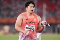 男子ハンマー投で２位に入った福田。写真：梅月智史（THE DIGEST写真部）