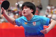 アジア大会の男子シングルス準々決勝でベスト８敗退となった日本の張本智和。(C)Getty Images