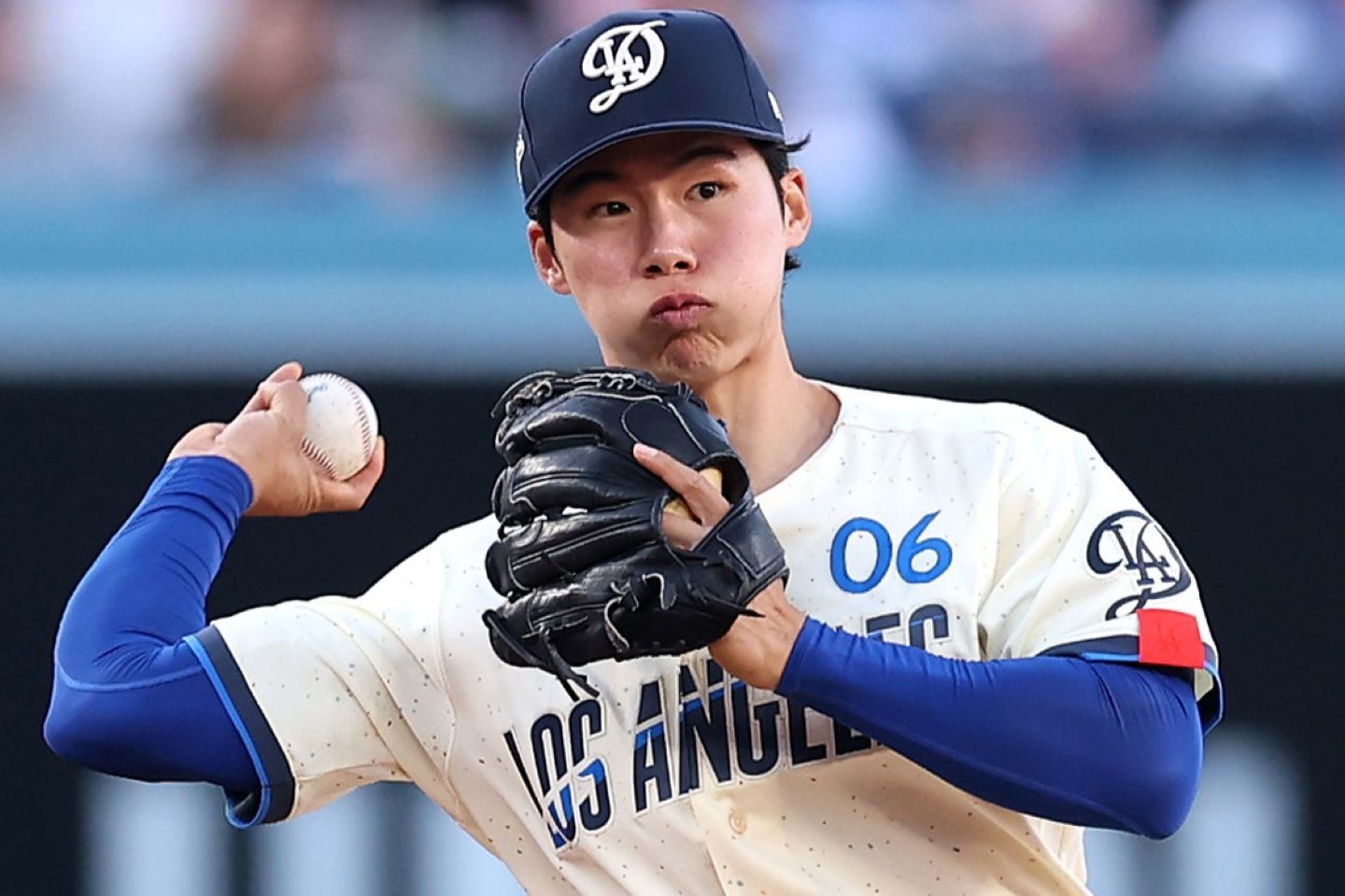 プレーオフ最終ロースター候補に浮上しているドジャースのキム・ヘソン。(C)Getty Images