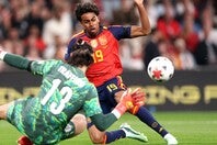 開始から１分45秒、ヤマルのゴールで先制したスペインが、敵地でのイングランドを３-２で勝利した。(C)Getty Images