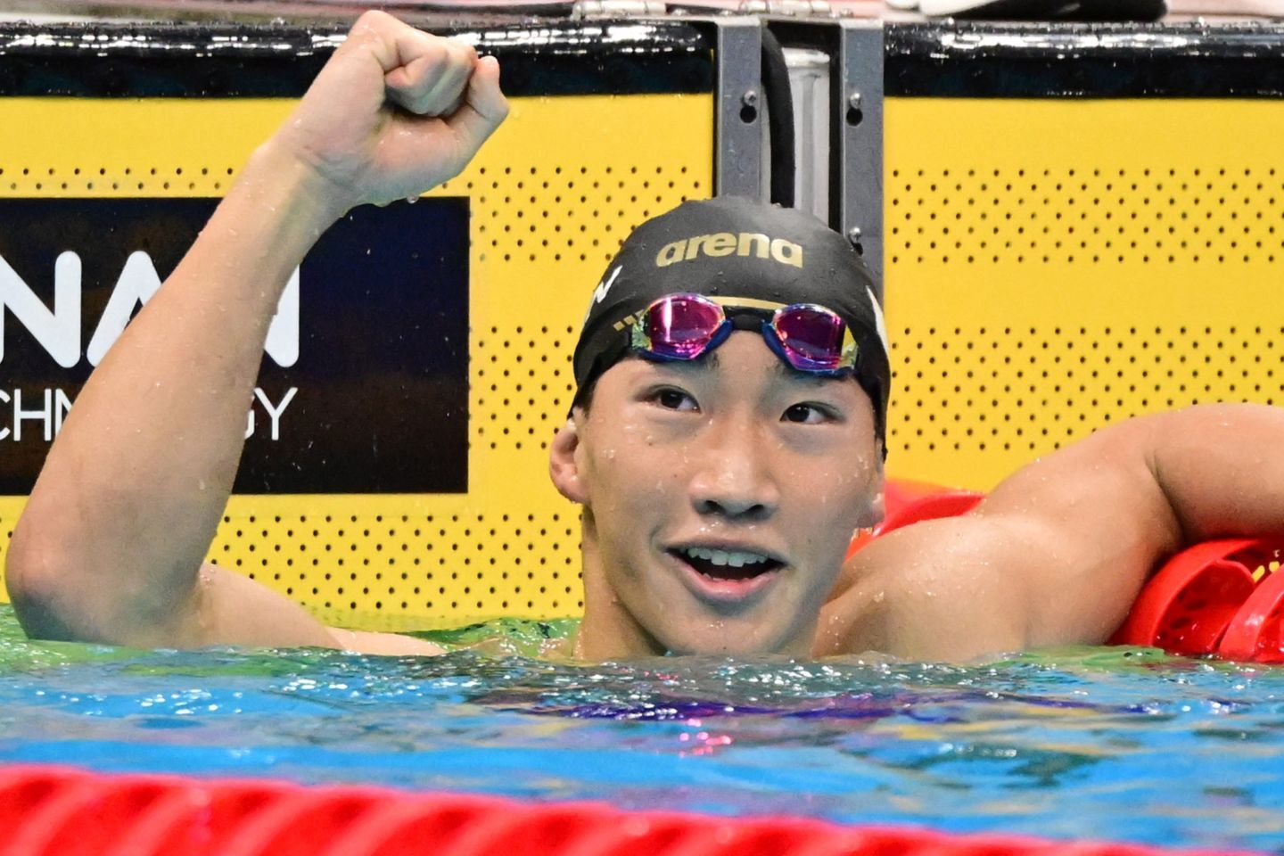 男子200メートル平泳ぎで世界新記録を樹立した大橋信。(C)Getty Images