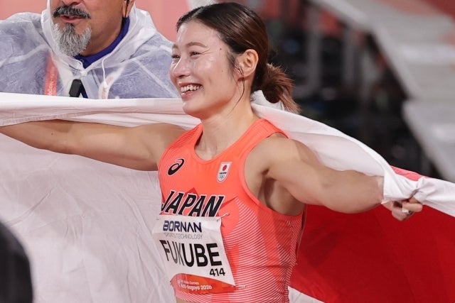 女子100mHを制した福部。写真：梅月智史（THE DIGEST写真部）
