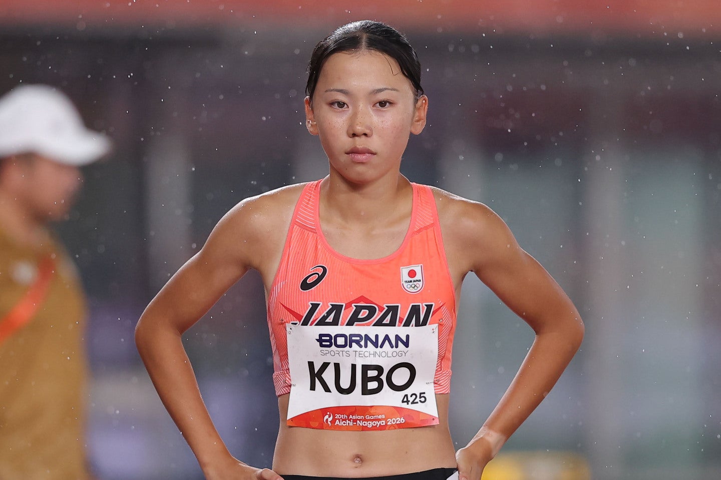 陸上女子800メートル決勝に出場した久保凛。４位で惜しくも表彰台を逃した。写真：梅月智史（THE DIGEST写真部）
