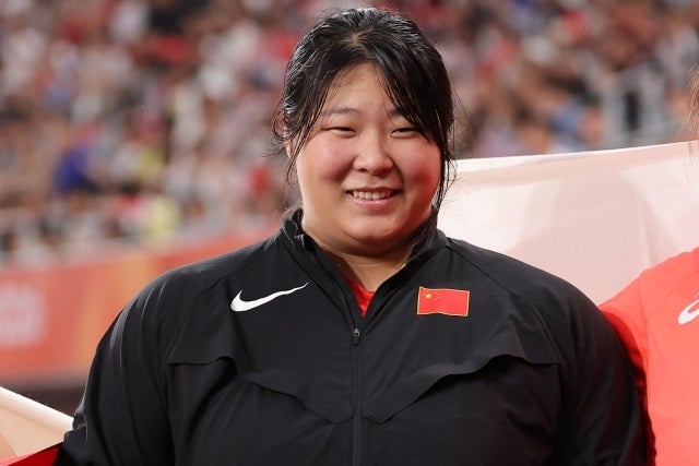 女子やり投で圧勝した厳子怡。写真：梅月智史（THE DIGEST写真部）