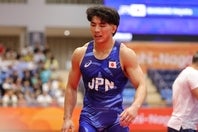 男子グレコローマン86㎏級の決勝で敗れた石黒。写真：梅月智史（THE DIGEST写真部）