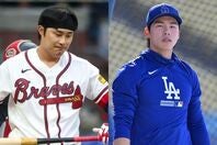 NLDSで対戦するチームに所属する（左から）ブレーブスのキム・ハソンとドジャースのキム・ヘソン。(C)Getty Images