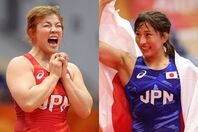 レスリング３日目も日本はメダルラッシュ。（左から）優勝した鏡と須﨑。写真：梅月智史（THE DIGEST写真部）