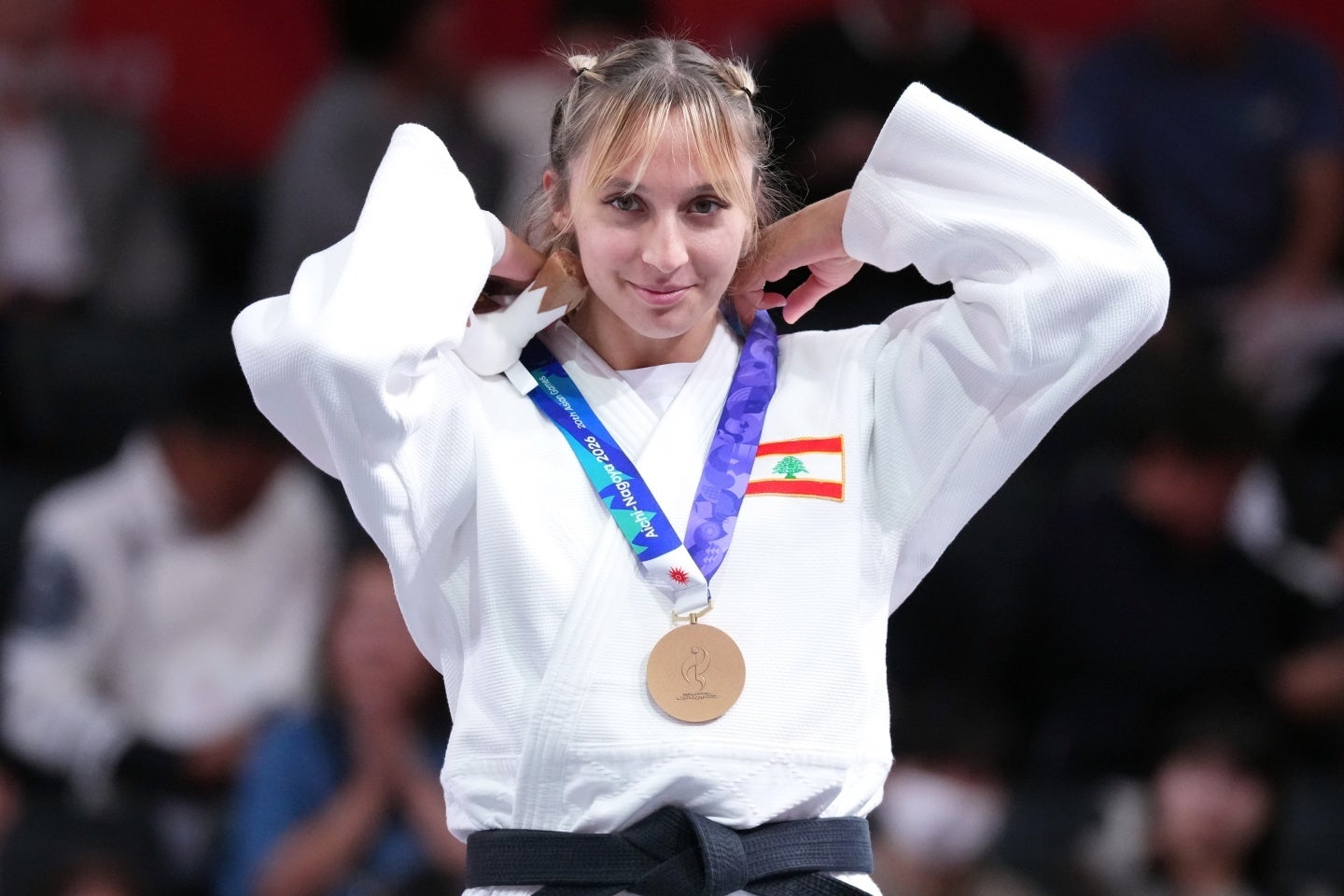 女子78キロ級で銅メダルを獲得したレバノンのアクリナ・シャイエブ。 (C)Getty Images