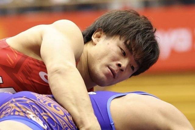 男子FS74㎏級の決勝に出場した青柳。写真：産経新聞社