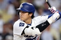 現地10月４日に行なわれたブレーブス戦で、ドジャースの大谷は４打数１安打、２三振だった。(C)Getty Images