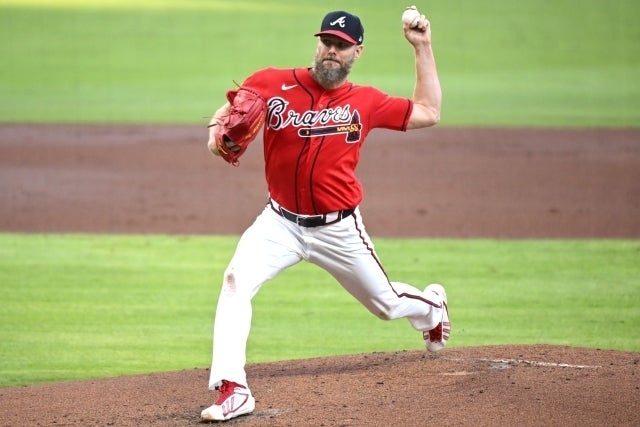ドジャース戦で先発したブレーブスのセール。(C)Getty Images