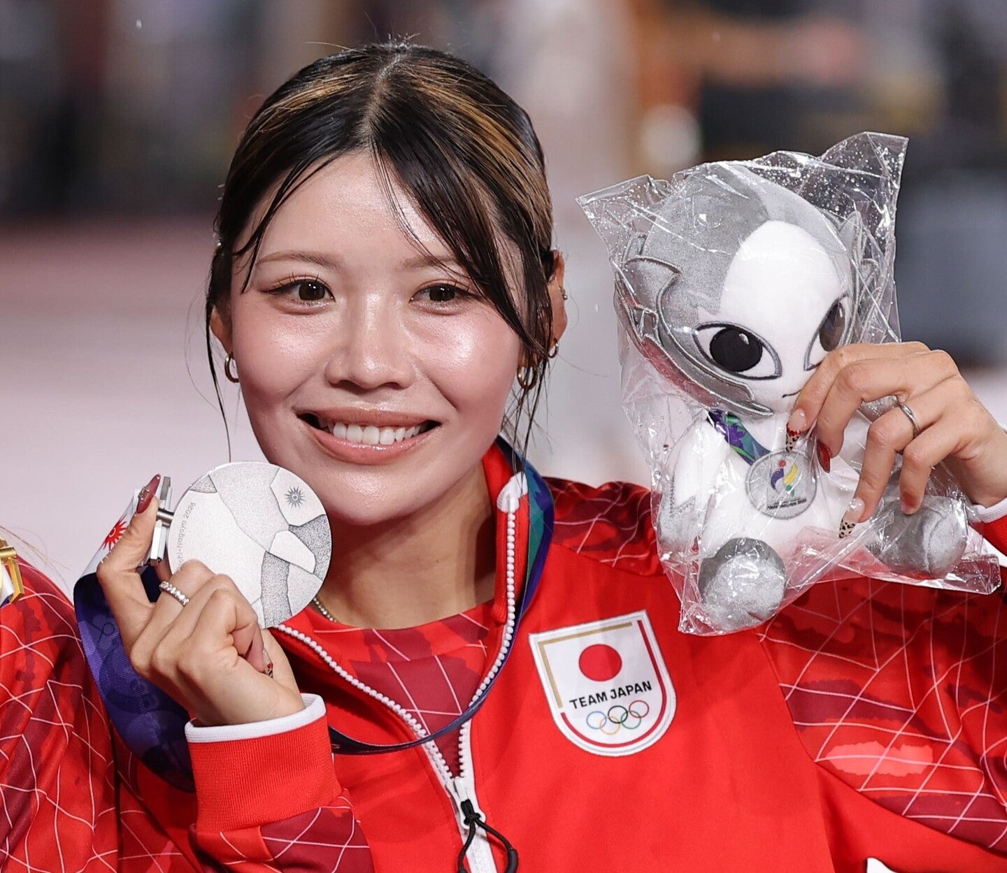 アジア大会の女子100メートル障害で銀メダルを獲得した中島ひとみ。写真：梅月智史（THE DIGEST写真部）