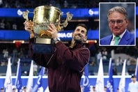 かつて39歳で全米ベスト４に入ったコナーズ（右上）は、ジョコビッチの中国オープン制覇を称えるとともに、若手の奮起を促した。(C)Getty Images