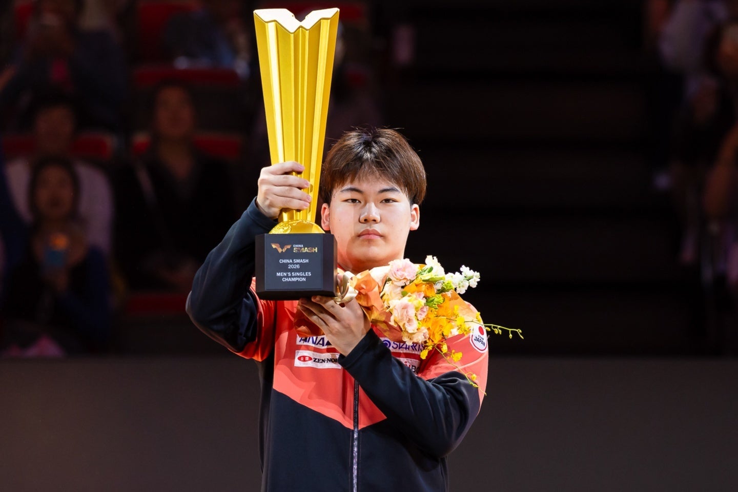 19歳の松島輝空。世界ランク１位になって初の国際大会で優勝を成し遂げた。(C)WTT
