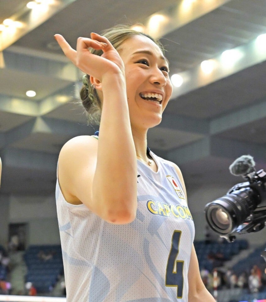 バレーボール女子日本代表の石川真佑。写真：金子拓弥（THE DIGEST写真部）