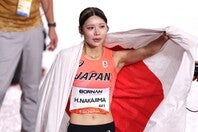アジア大会の女子100メートル障害で銀メダルを獲得した中島ひとみ。写真：梅月智史（THE DIGEST写真部）