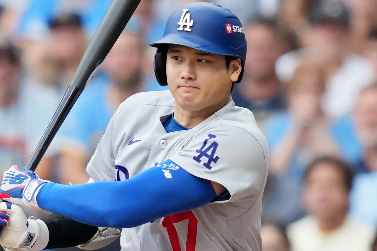 リーグ優勝決定シリーズ第２戦で４打数無安打、２三振だった大谷。(C)Getty Images