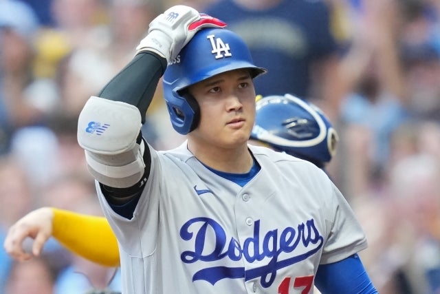 ブルワーズ戦に４番・DHでスタメン出場したドジャースの大谷。(C)Getty Images