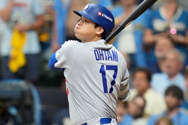 ブルワーズ戦に４番・DHでスタメン出場したものの無安打だったドジャースの大谷。(C)Getty Images