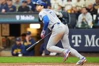 ブルワーズとのNLCSに臨んでいるドジャースの大谷。(C)Getty Images
