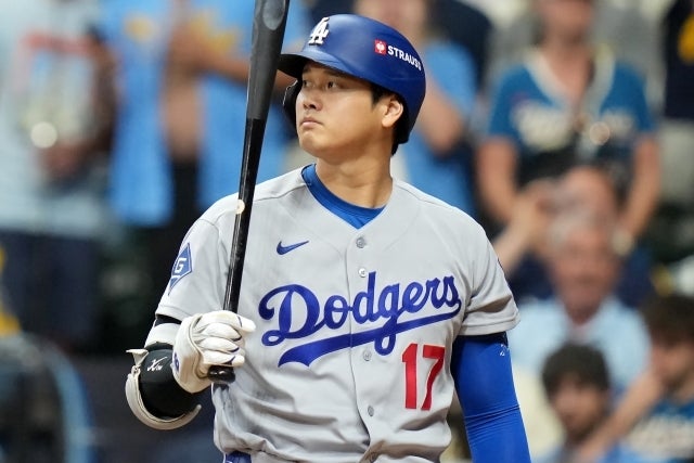 PSで不振に陥っているドジャースの大谷。(C)Getty Images