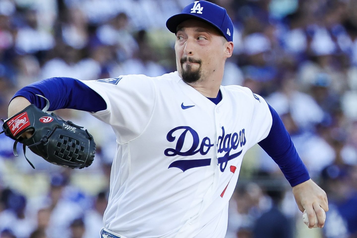 NLCS第３戦に先発予定のドジャースのスネル。(C)Getty Images