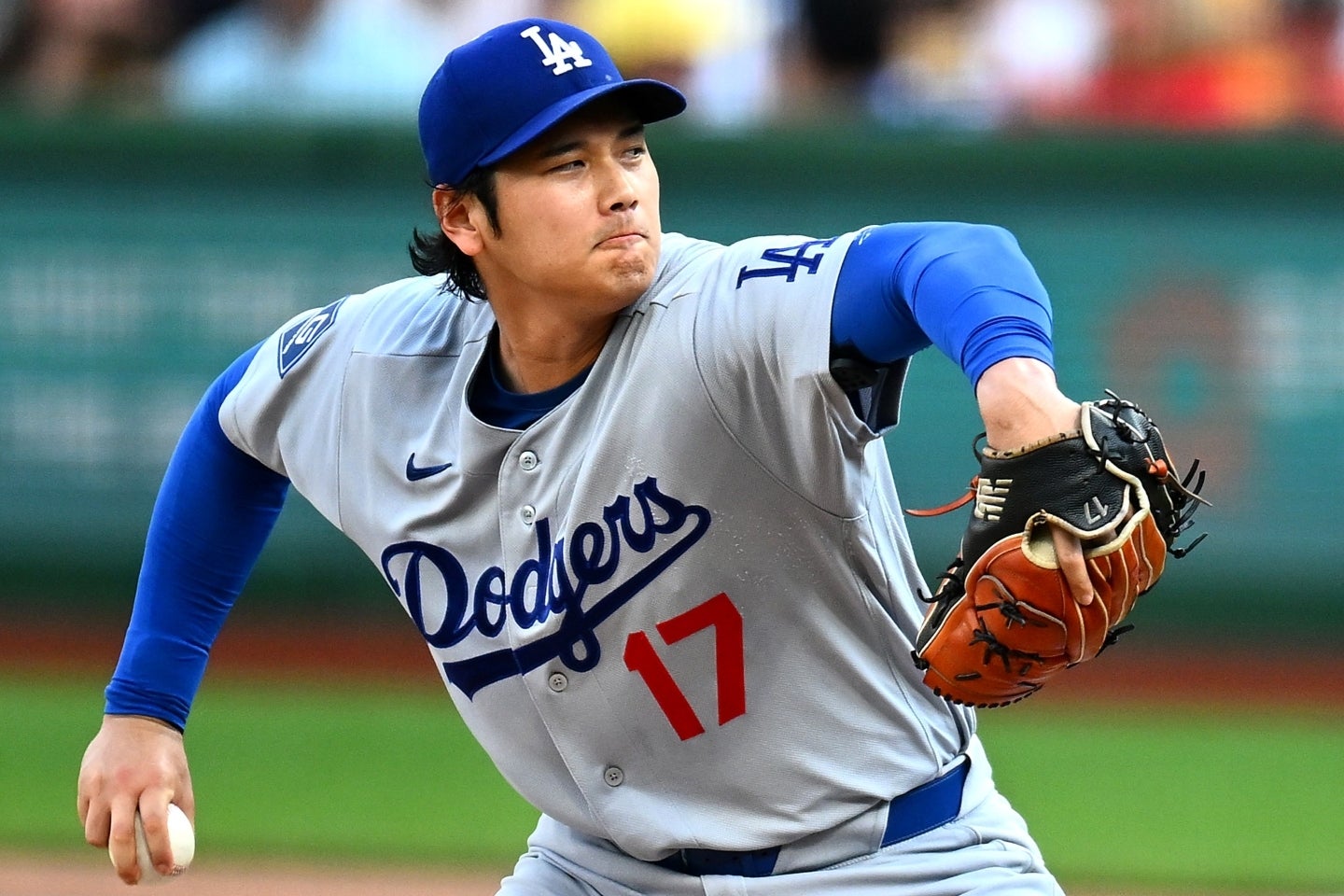 右上腕を痛めてシーズン途中に投手登板を断念した大谷。左膝の炎症もあって、打撃面の不調が続いている。(C)Getty Images