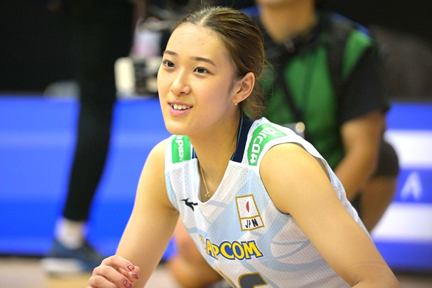 女子バレーボールの佐藤淑乃。写真：金子拓弥（THE DIGEST写真部）