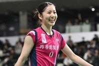 バドミンドン女子の志田千陽。新ペアと国スポ優勝を報告した。写真：鈴木颯太朗