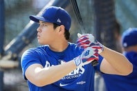 今ポストシーズンで20打数３安打、打率.150、０本塁打、０打点と不振の大谷翔平。(C)Getty Images