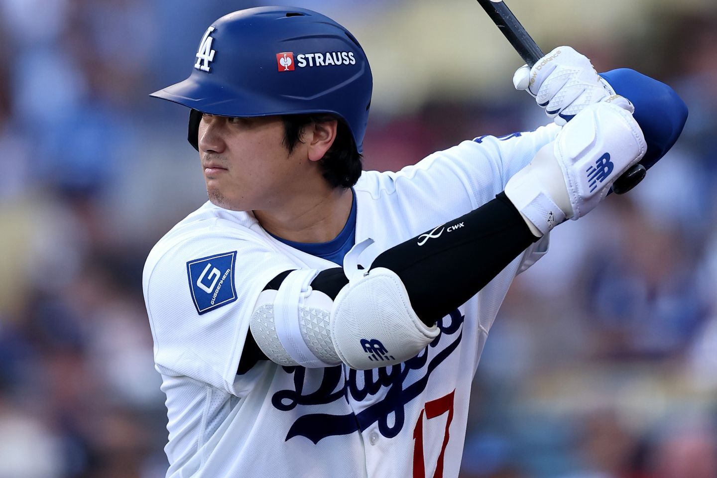 PSで打撃不振に苦しむドジャースの大谷。(C)Getty Images