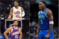 エドワーズ(右)は昨季リーグ３位の平均28.8点を記録。今季は初の得点王も視野に入る。(C)Getty Images