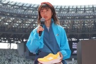 「東京レガシーハーフマラソンEXPO 2026」の「Team NB Special Talk Session」に登壇した田中。写真：梅月智史（THE DIGEST写真部）
