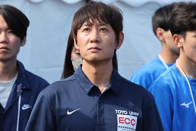 箱根駅伝の予選会で１位となった東洋大の酒井監督。写真：梅月智史（THE DIGEST写真部）