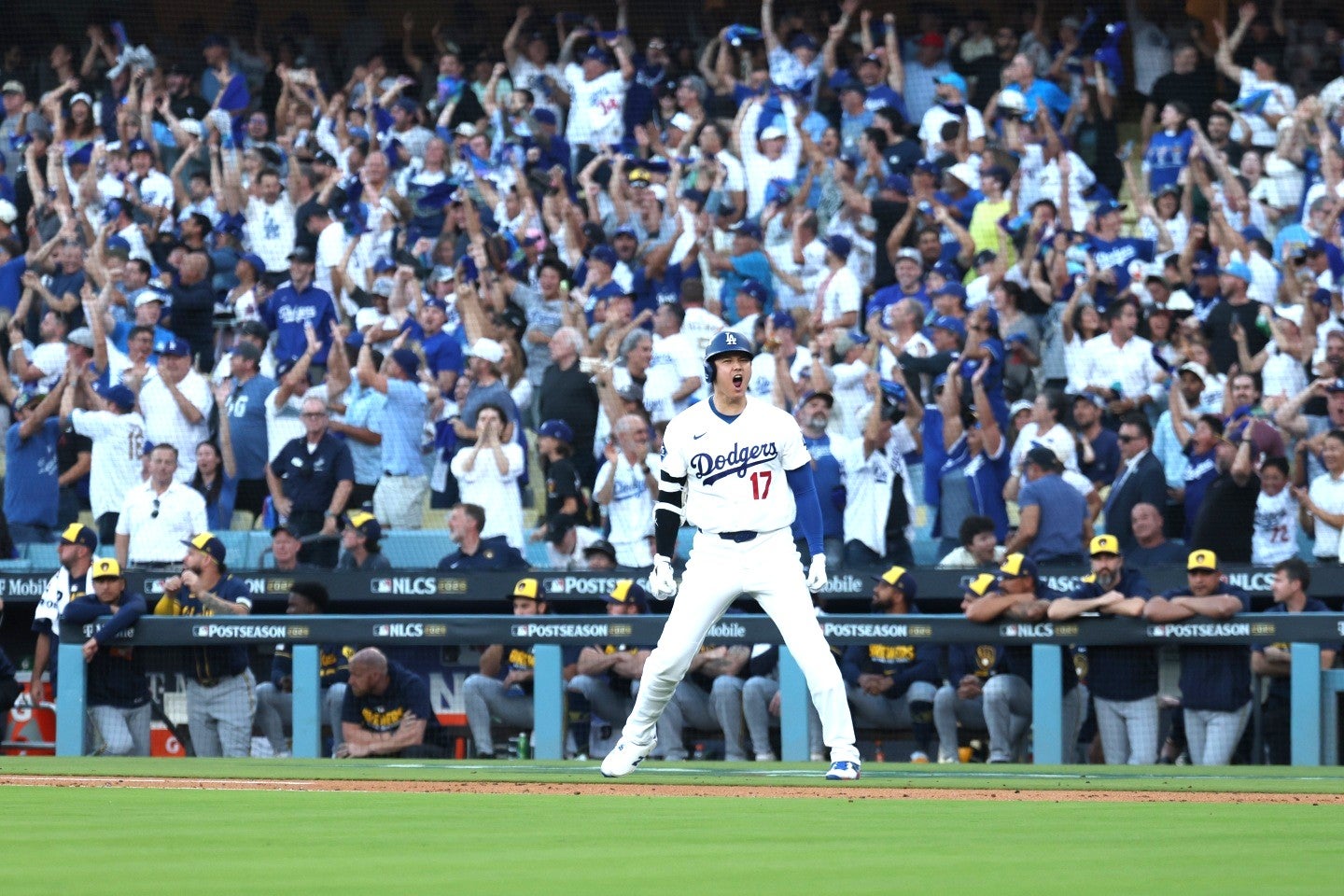 大谷翔平が今季のPSで最も感情を露にした瞬間がSNS上で大きくバズっている。(C)Getty Images
