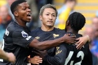 マンチェスター・C相手にプレミアリーグ初ゴールを決めたFW前田。(C)Getty Images