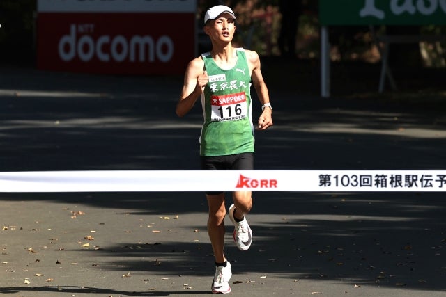 箱根駅伝の予選会で日本人２位だった東京農業大の前田。写真：梅月智史（THE DIGEST写真部）