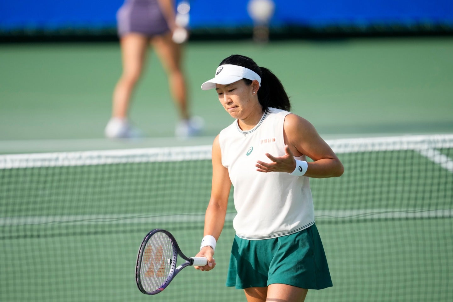 ジャパンオープン１回戦で柴原瑛菜を破った内島萌夏。「日本人が必ず２回戦に上がれる」と同胞対決をポジティブに捉えた。(C)Getty Images